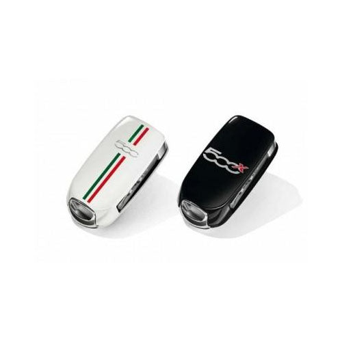 2x Key Cover - Fiat 500X - White Italy and Black Streets |