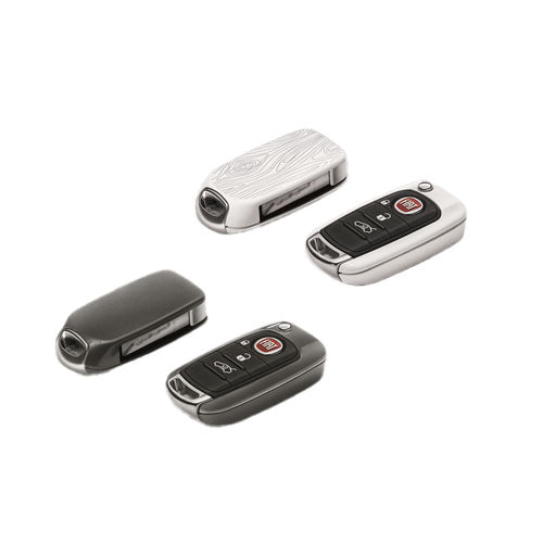2x Key Cover - Fiat 500 - Glossy Grey / Pastel White | 50927705
