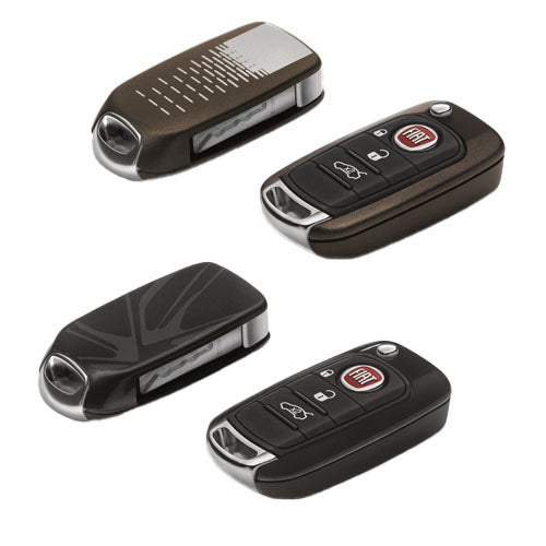 2x Key Cover - Fiat / Fiat Professional - Glossy Black / Matt Bronze | 50927702