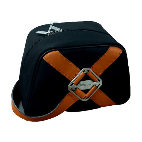 Toiletry Bag - Black with Tan Piping - Fiat 124 | 6002350139