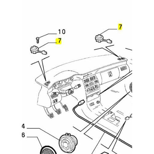 Dashboard Tweeter / Speaker - Fiat Coupe | 46304203