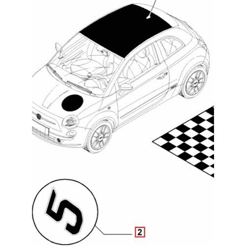 Bonnet Decal no.5 - Fiat 500 2007-2015 | 51818637