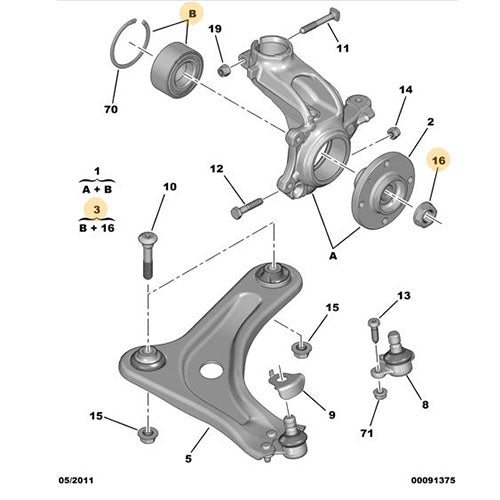 Front Wheel Bearing - Peugeot 208 2012-2019 | 335086
