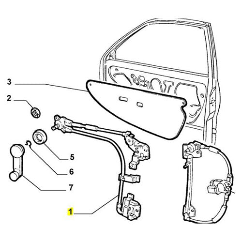 Offside Window Regulator - Fiat Seicento | 46512240