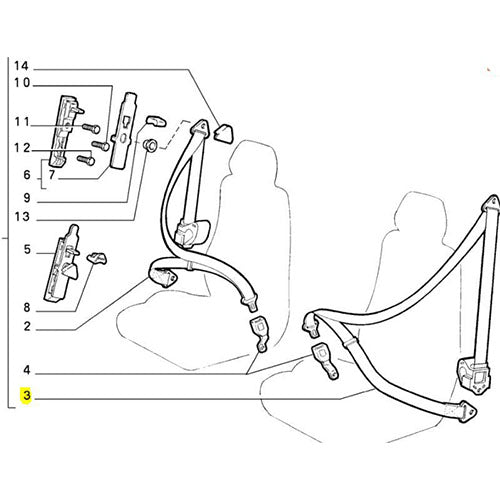 Nearside Front Seat Belt - Fiat Tipo 1987-1993 | 5889016