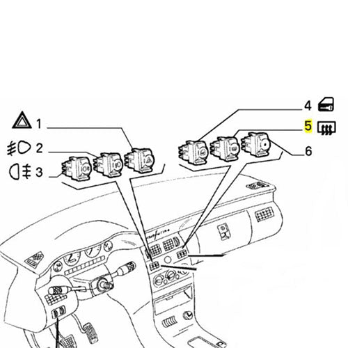 Switch, Heated rear Window - Fiat Coupe 1999 Onwards | 46317156