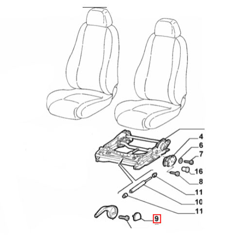Offside Seat Lever Plug - Alfa Romeo 147 / GT | 183414160