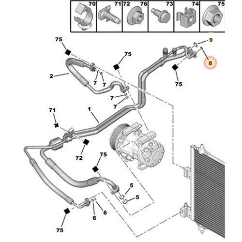 Aircon Pipe Seal - Citroen Berlingo 2008-2012 | 6460T7