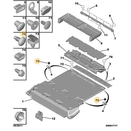 Luggage Attachment Ring Bolts - Citroen Berlingo 2015-2018 | 904446