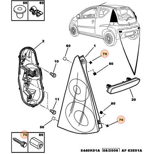 Screw with Washer - Citroen C1 2005-2009 | 6822RY