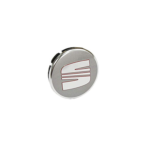 Silver/Red Centre Cap - SEAT | 1P0601165UFT