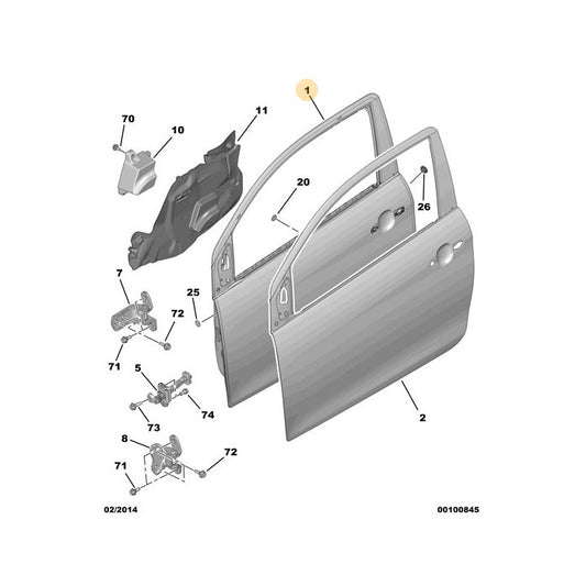Genuine Drivers Side Door - Peugeot 108 | B000968480