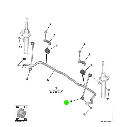 Genuine Front Anti Roll Bar Link - Peugeot 2008 2008-2016 | 1646621980