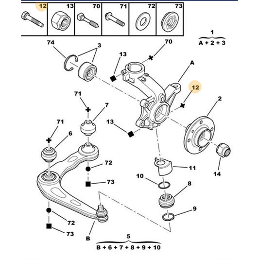 Genuine Lower Ball Joint Pinch Bolt - Peugeot 206 1998-2003 | 352243