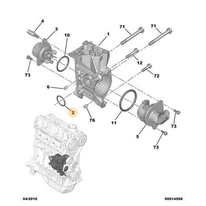 Genuine Water Pump Seal - Peugeot 206 1998-2003 | 593360