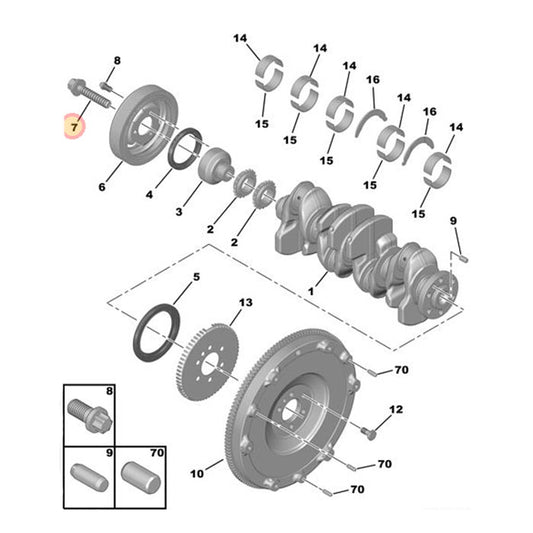 Genuine Crank Pulley Bolt - Peugeot 207 1.6Thp 2006-2014 | 1606466680