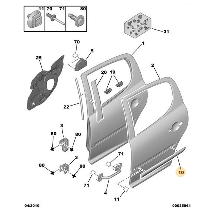 Genuine Rear Door Trims - Peugeot 207 2006-2014 | 8546Q4
