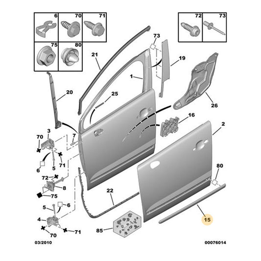 Genuine Front Door Protectors - Peugeot 3008 2008-2016 | 8545HN