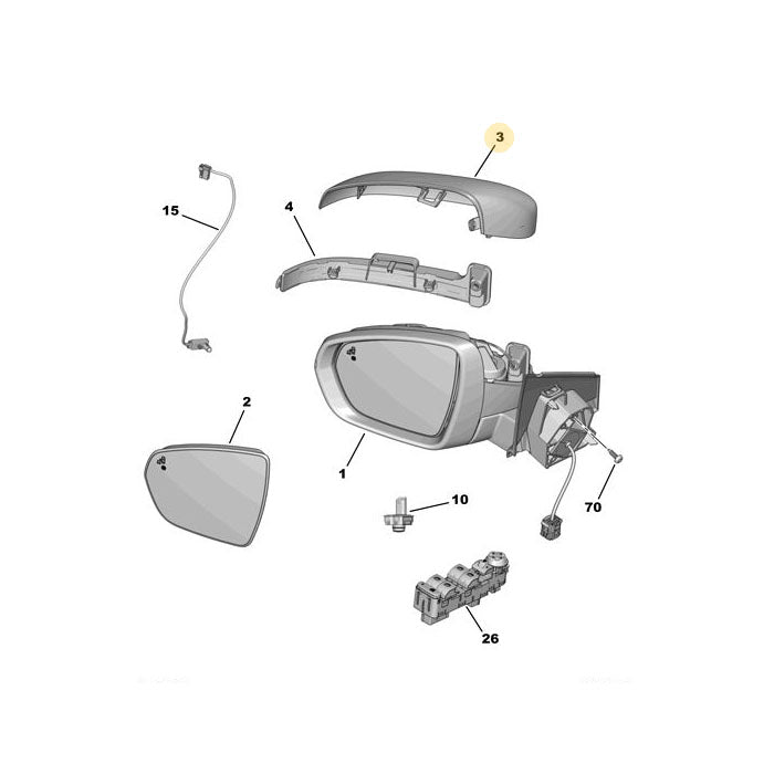 Genuine Mirror Cover - Peugeot 3008 2016-2020 | 1618048380