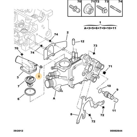 Genuine Thermostat Housing Bleed Cap - Peugeot 307 2001-2005 | 540402