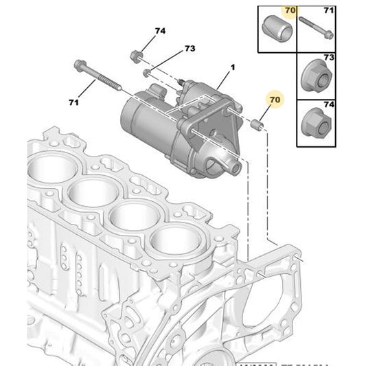 Genuine Fastening Starter Motor Pin - Peugeot 308 2008-2013 | 696842