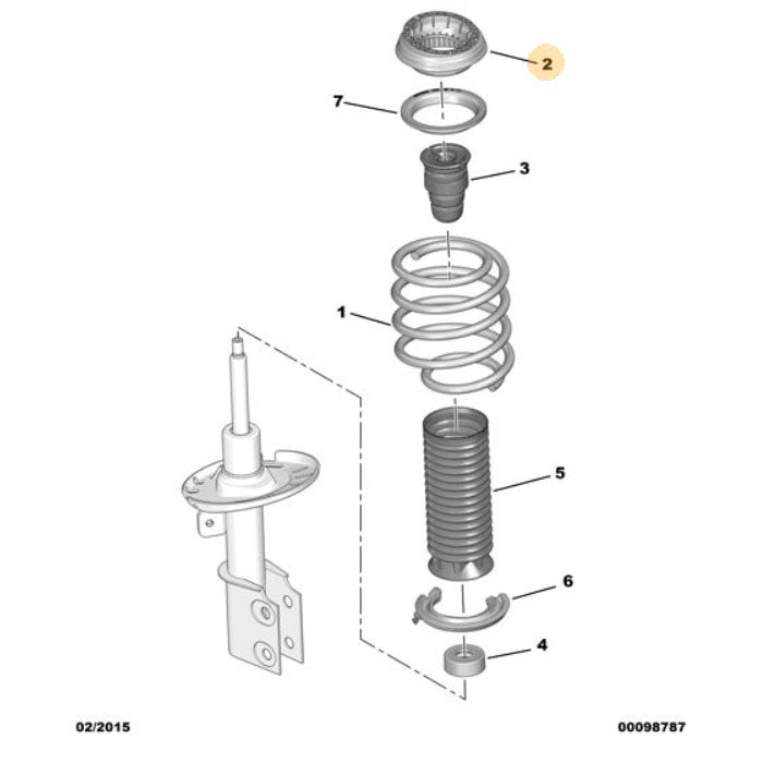 Genuine Front Top Suspension Rest Cup - Peugeot 308 2013-2020 | 9817592480