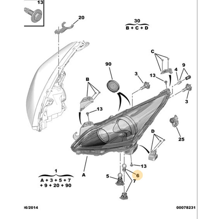 Genuine Day Light Running Bulb - Peugeot 5008 2009-2016 | 1612860680