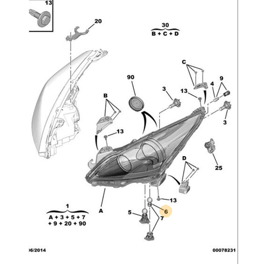 Genuine Day Light Running Bulb - Peugeot 5008 2009-2016 | 1612860680