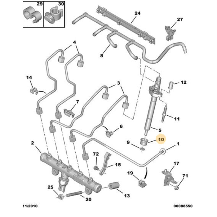 Genuine Fuel Injector Protector - Peugeot 508 2010-2018 | 1982F1