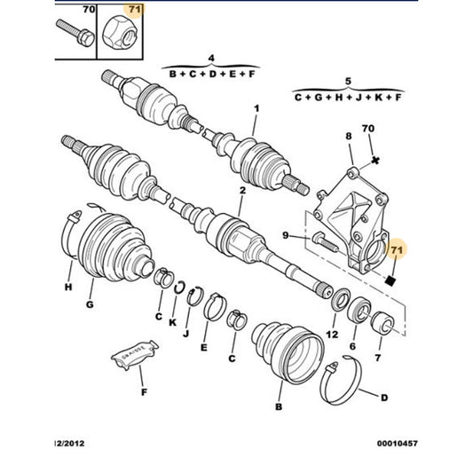 Genuine Driveshaft Mounting Nut - Peugeot Boxer | 693584