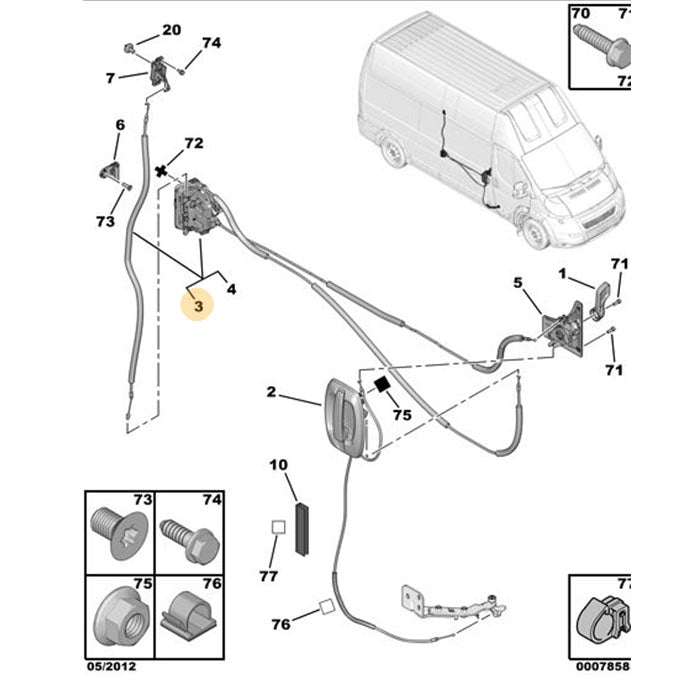 Genuine Nearside Sliding Door Lock Mechanism - Peugeot Boxer | 1633564680