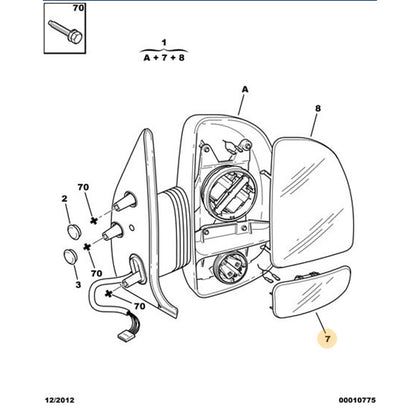 Genuine Offside Blind Spot Mirror Glass - Peugeot Boxer | 8151EQ