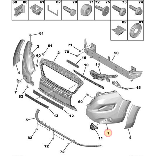 Genuine Nearside Bumper Piece - Peugeot Boxer Van | 1612473580
