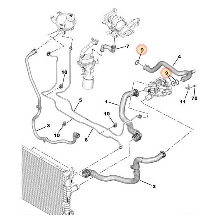 Genuine Thermostat O-Ring Connector - Peugeot Traveller | 134087