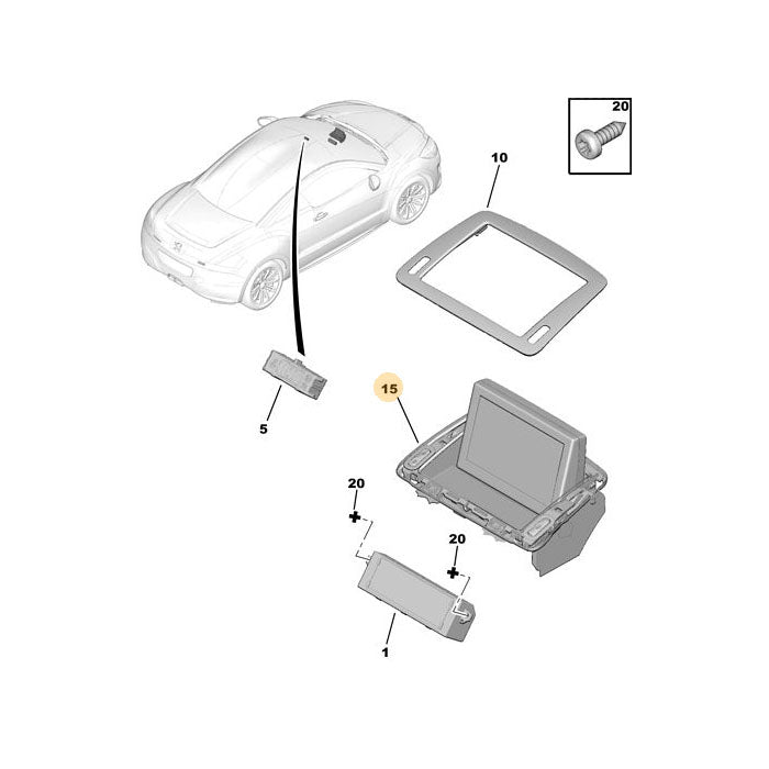 Genuine Multimedia Display - Peugeot RCZ 2009-2015 | 98045605ZD