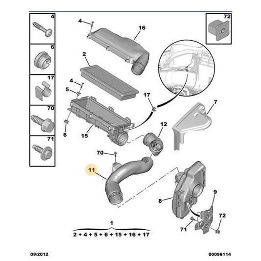 Genuine Air Inlet Pipe - Peugeot RCZ 2009-2015| 1436N1