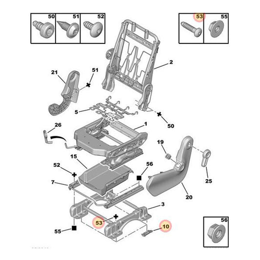 Genuine Seat Sliding Bolt - Peugeot Partner | 884639