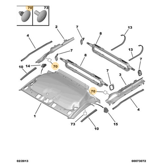 Genuine Headlining Plug/Cap - Peugeot Partner | 9128S1
