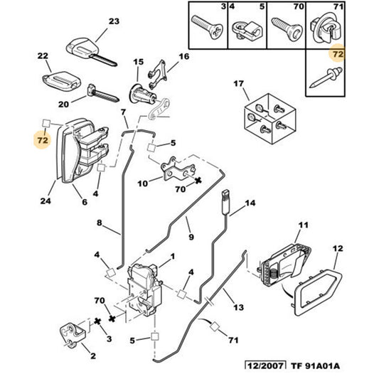 Genuine Door Handle Rivet - Peugeot Partner | 6973A5