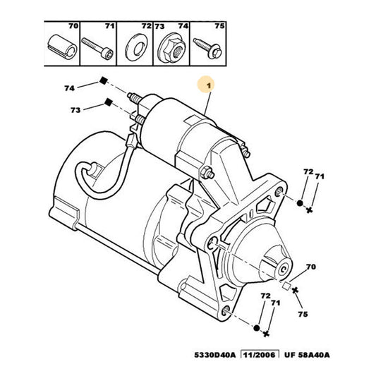 Genuine Eurorepar Starter Motor - Peugeot Boxer | 1638116180