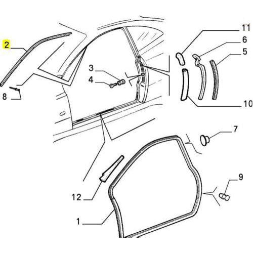 Genuine Left Windscreen Metal Trim - Alfa Romeo Spider / GTV | 60605149