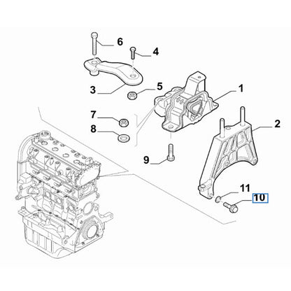 1x Genuine Engine Suspension Mounting Screw - Fiat | 16237224