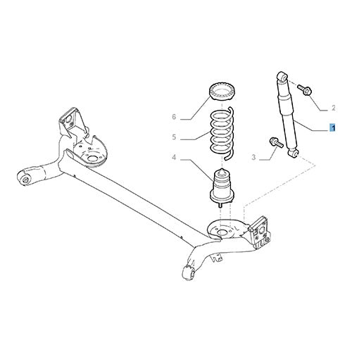 1x Genuine Rear Shock Absorber - Fiat 500 | 51857841