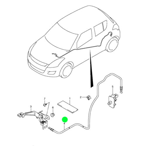 Genuine Fuel Lid Opener Cable - Suzuki Swift | 76430-68L00-000