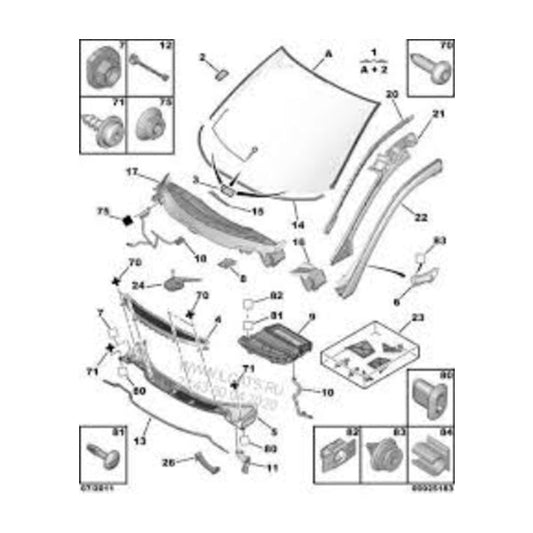 Cabin Filter Housing Fixing Pin - Peugeot 807 1994-2010 | 1628LA