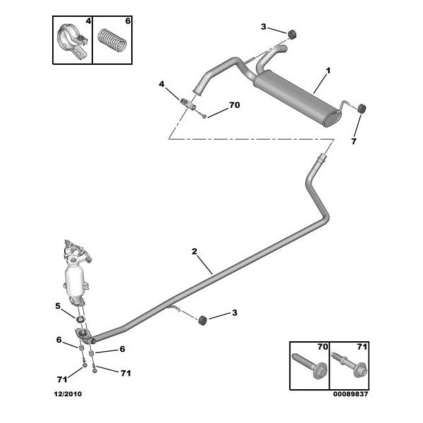 Intermediate Pipe - Peugeot 107 | 1717CY