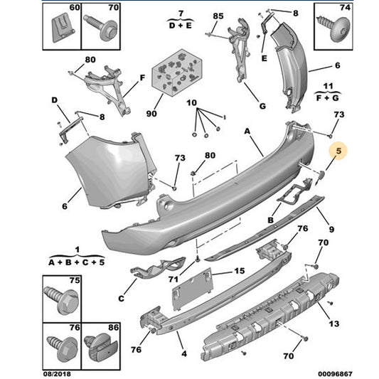 Genuine Peugeot Rear Tow Eye Cover - Peugeot 2008 | 9678054580 | 9678054580