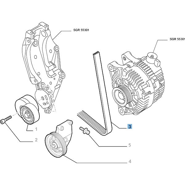 Poly-V Belt - Fiat Scudo 2007 | 9681752380