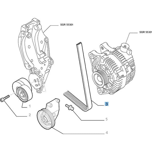 Poly-V Belt - Fiat Scudo 2007 | 9681752380