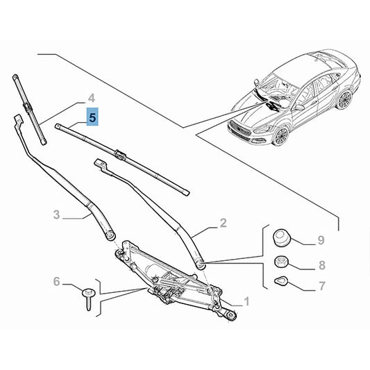 Genuine Fiat Wiper Blade - Fiat Tipo 2015-2022 | 52199256 | 52199256